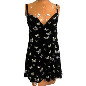 Urban Outfitters Butterfly Print Mini Sun Dress Size Large Festival Fair Summer